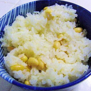 大豆で豆ご飯